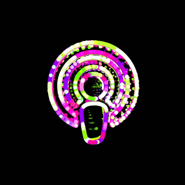 Symbol Podcast Multi Colored Circles Stripes Ufo Green Purple Pink — 스톡 사진
