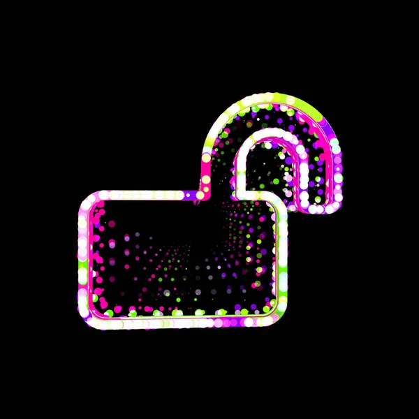 符号锁打开从多种颜色的圆圈和条纹 Ufo Green Purple Pink — 图库照片