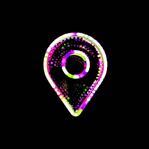 Символический Маркер Карты Разноцветных Кругов Полос Ufo Green Purple Pink — стоковое фото