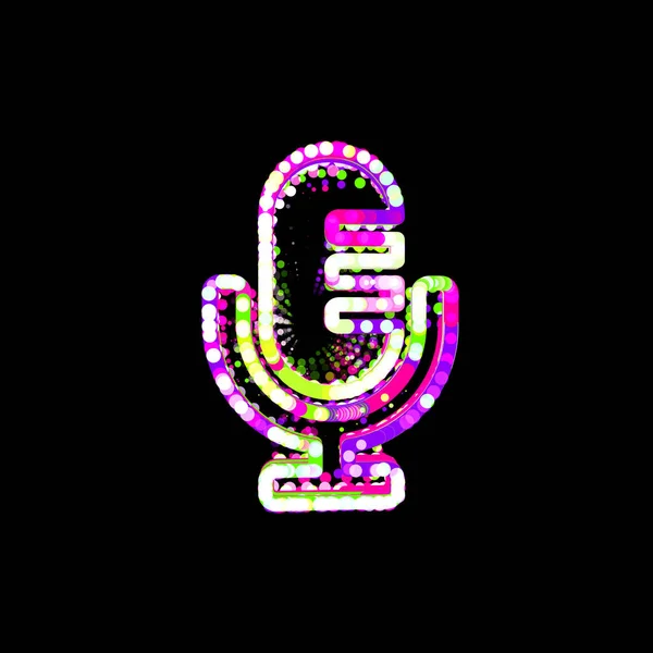 Microfone Símbolo Círculos Multicores Listras Ovni Verde Roxo Rosa — Fotografia de Stock