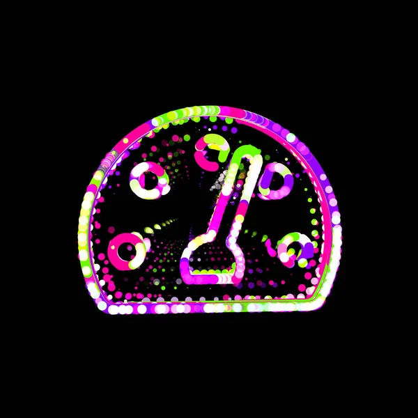 Σύμβολο Ταχύμετρο Από Πολύχρωμα Κύκλους Και Ρίγες Ufo Πράσινο Μωβ — Φωτογραφία Αρχείου