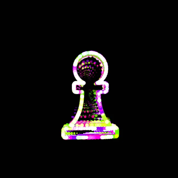 シンボルチェスの駒多色の円やストライプから Ufoの緑 ピンク — ストック写真