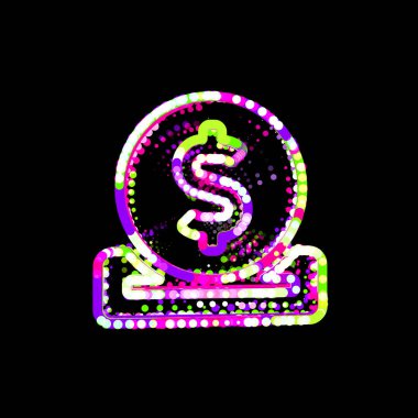 Çok renkli çember ve çizgilerden sembol bağışları. Ufo Yeşil, Mor, Pembe  