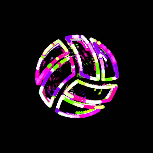 象征排球球从多彩的圆圈和条纹 Ufo Green Purple Pink — 图库照片