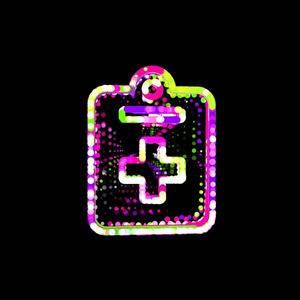 シンボルは 複数の色の円やストライプから医療ノート Ufoの緑 ピンク — ストック写真