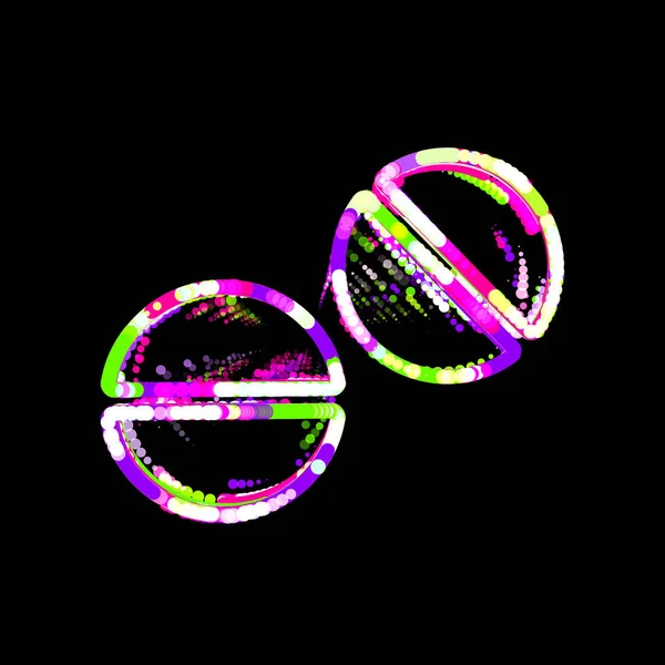 Symbol Tablety Vícebarevných Kruhů Pruhů Ufo Green Purple Pink — Stock fotografie