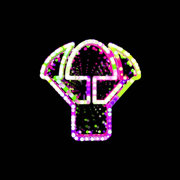 Szimbólum Ejtőernyős Doboz Többszínű Körökből Csíkokból Ufo Zöld Lila Rózsaszín — Stock Fotó