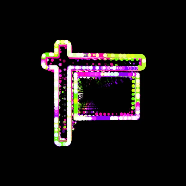 Symbool Teken Van Veelkleurige Cirkels Strepen Ufo Groen Paars Roze — Stockfoto