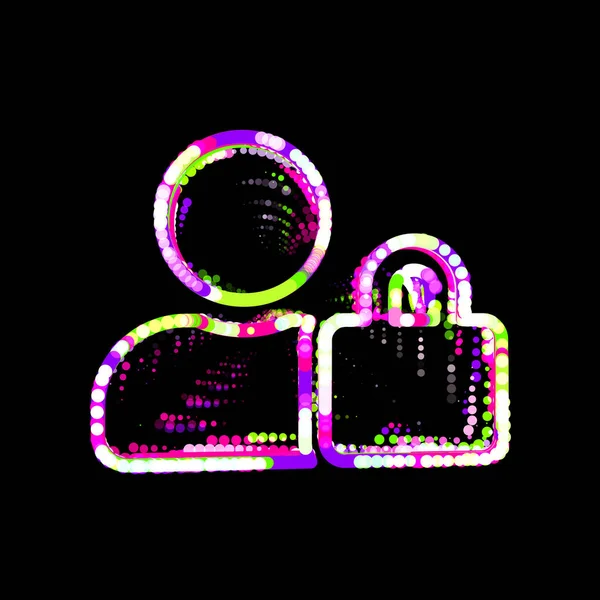 符号用户锁来自多种颜色的圆圈和条纹 Ufo Green Purple Pink — 图库照片