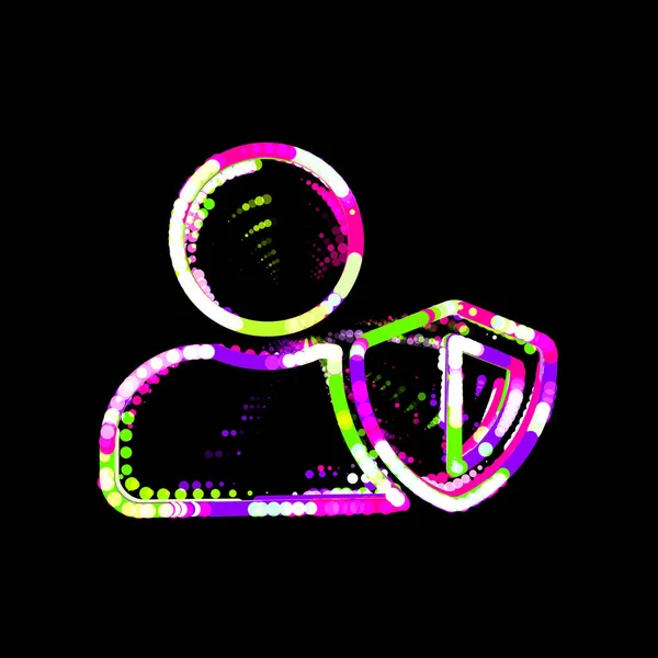 多色圆圈和条纹的符号用户屏蔽 Ufo Green Purple Pink — 图库照片