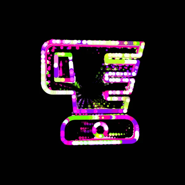 Символ Змішується Багатокольоровими Колами Смугами Ufo Green Purple Pink — стокове фото
