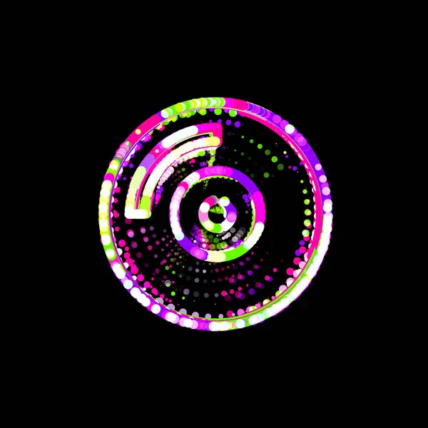 Symbol Kompaktscheibe Aus Bunten Kreisen Und Streifen Ufo Grün Lila — Stockfoto