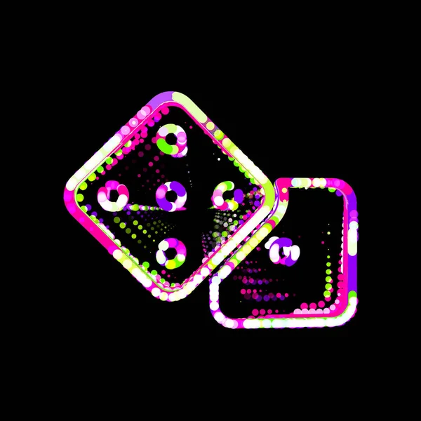 彩色圆圈和条纹的符号骰子 Ufo Green Purple Pink — 图库照片