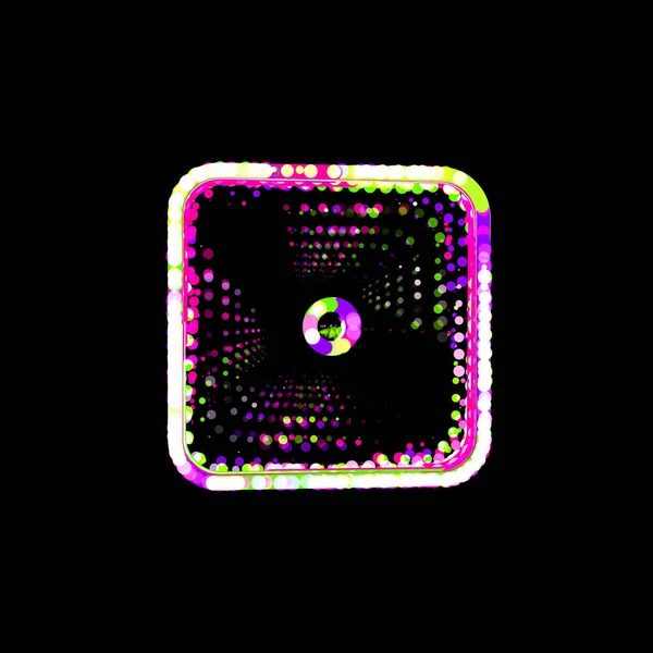 Symbool Dobbelstenen Een Uit Multi Gekleurde Cirkels Strepen Ufo Groen — Stockfoto