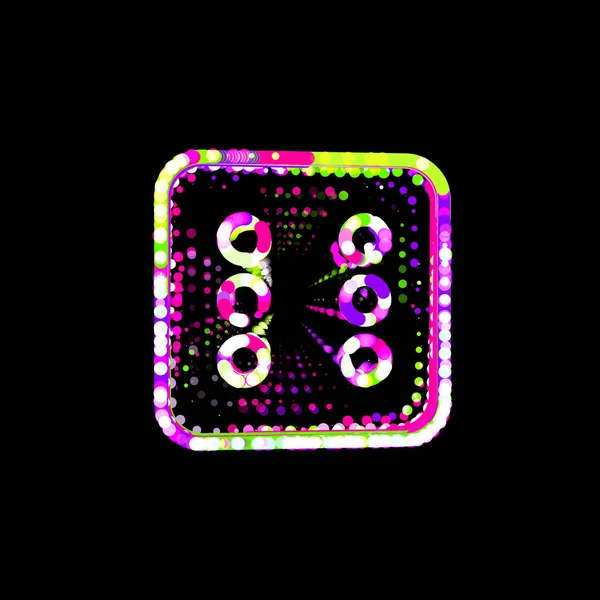 シンボルダイス6から多色の円やストライプ Ufoグリーン紫ピンク — ストック写真