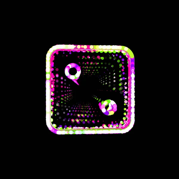 シンボルダイス2から多色の円とストライプ Ufoグリーン紫ピンク — ストック写真