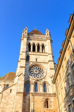 Cenevre, İsviçre. Cenevre Katedrali. Katedral, Reform 'un liderlerinden biri olan Jean Calvin' i vaaz etmesiyle bilinir.