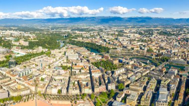 Geneva, Switzerland. Geneva from the air. Aerial view of the city