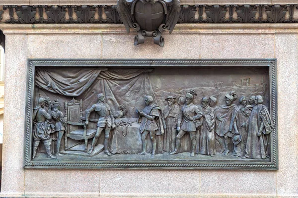 Turin Italien Monument Över Emanuele Filiberto Kallat Cavalier Brons Skulptör — Stockfoto