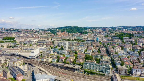 Lausanne Zwitserland Vlucht Het Centrale Deel Van Stad Cite Een — Stockfoto