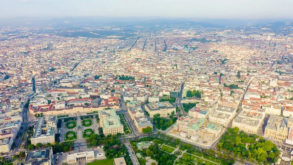 Vienna Austria Flight Historic City Center Vienna Parks Palaces Aerial — Stock Photo, Image