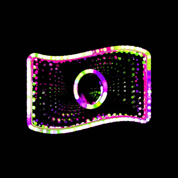 多色の円やストライプからのシンボルマネー法案波 Ufoグリーン紫ピンク — ストック写真