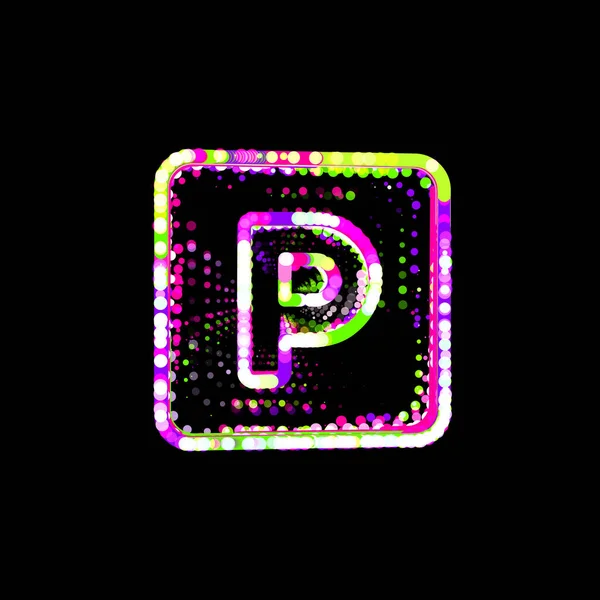 多色の円やストライプからのシンボル駐車場 Ufoグリーン紫ピンク — ストック写真