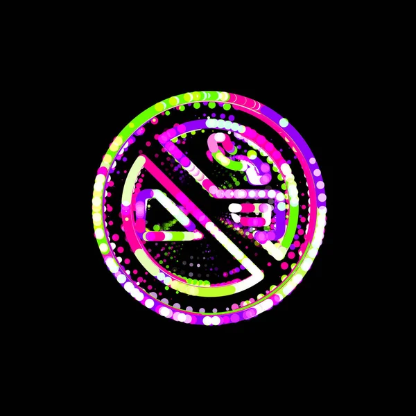 Symbol Rökförbud Från Flerfärgade Cirklar Och Ränder Ufo Grön Lila — Stockfoto