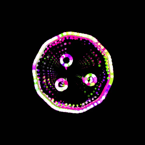 Symbol Cookie Multi Colored Circles Stripes Ufo Green Purple Pink — Stock Photo, Image