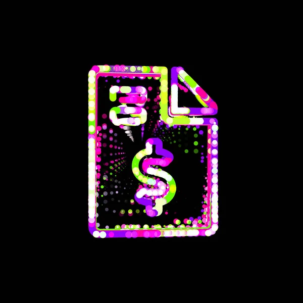 Символ Файла Счета Фактуры Доллар Разноцветных Кругов Полос Ufo Green — стоковое фото