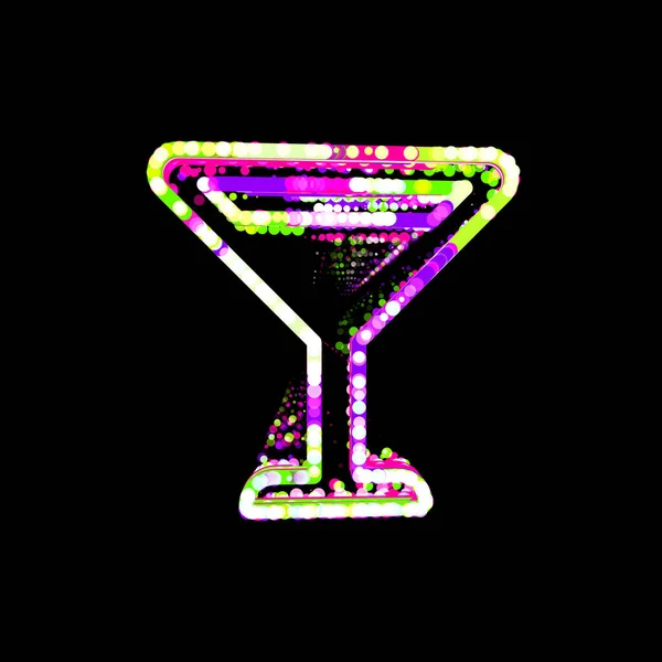 Symbol Szklane Martini Wielu Kolorowych Kręgów Pasków Ufo Zielony Fioletowy — Zdjęcie stockowe