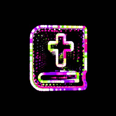 Çok renkli dairelerin ve çizgilerin sembol incili. UFO Yeşil, Mor, Pembe  