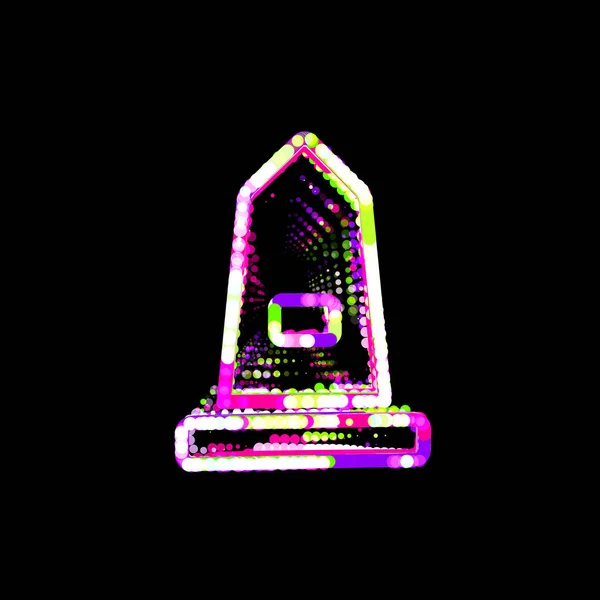 Symbolisch Monument Uit Veelkleurige Cirkels Strepen Ufo Groen Paars Roze — Stockfoto