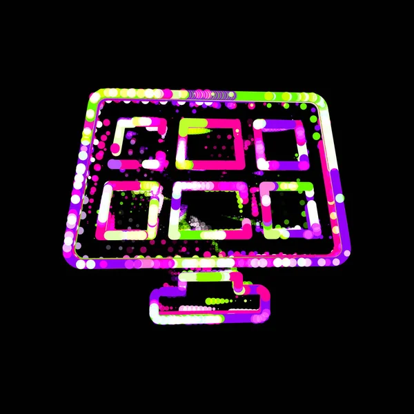 象征太阳能电池板从多彩的圆圈和条纹 Ufo Green Purple Pink — 图库照片
