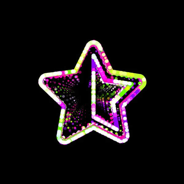 Symbol Pół Gwiazdy Wielu Kolorowych Okręgów Pasków Ufo Green Fioletowy — Zdjęcie stockowe