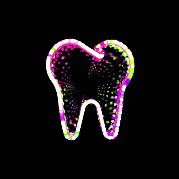 Символічний Зуб Багатокольорових Кіл Смуг Ufo Green Purple Pink — стокове фото