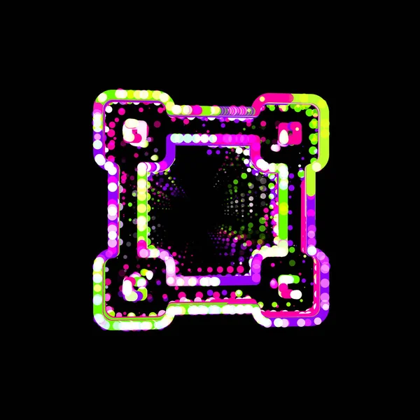 Symbolquadrat Aus Bunten Kreisen Und Streifen Ufo Grün Lila Rosa — Stockfoto