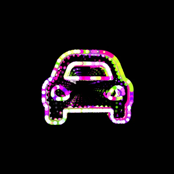 Символ Автомобиля Зеркал Разноцветных Кругов Полос Ufo Green Purple Pink — стоковое фото