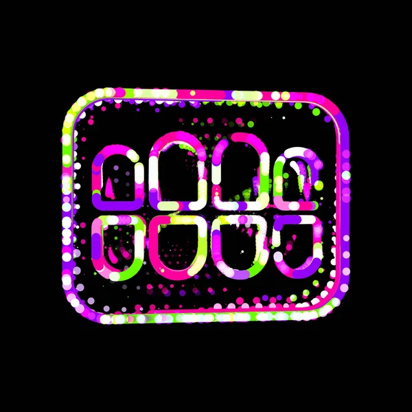 多色の円や縞の象徴的な歯 Ufoグリーン紫ピンク — ストック写真