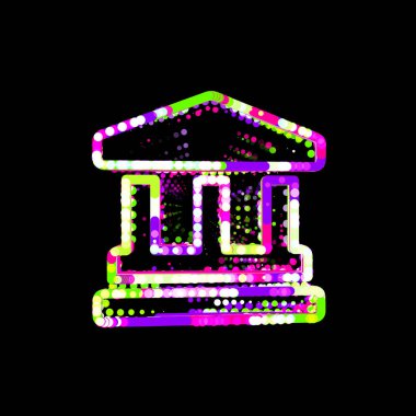 Çok renkli dairelerin ve çizgilerin simgesi. Ufo Yeşil, Mor, Pembe  