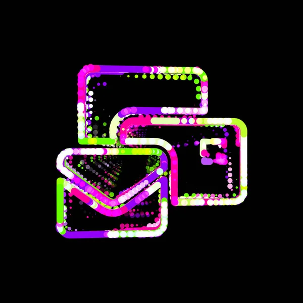 Σύμβολο Ταχυδρομείου Χύμα Από Πολύχρωμους Κύκλους Και Ρίγες Ufo Πράσινο — Φωτογραφία Αρχείου