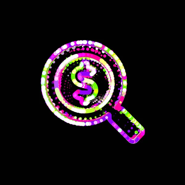 Symbol Search Dollar Multi Colored Circles Stripes Ufo Green Purple — Stockfoto