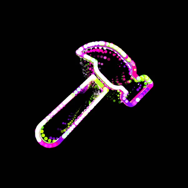 符号锤从多彩的圆圈和条纹 Ufo Green Purple Pink — 图库照片
