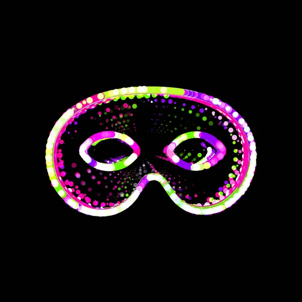 Μάσκα Συμβόλων Από Πολύχρωμους Κύκλους Και Ρίγες Ufo Πράσινο Μωβ — Φωτογραφία Αρχείου