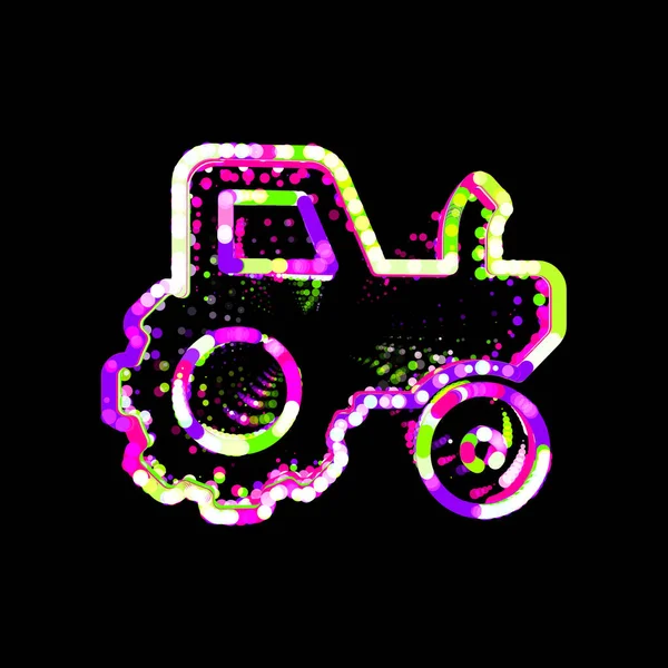 Symbol Traktoru Barevných Kruhů Pruhů Ufo Green Purple Pink — Stock fotografie