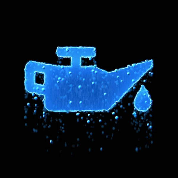 Wet Symbol Oil Can Blue Water Dripping — Stockfoto