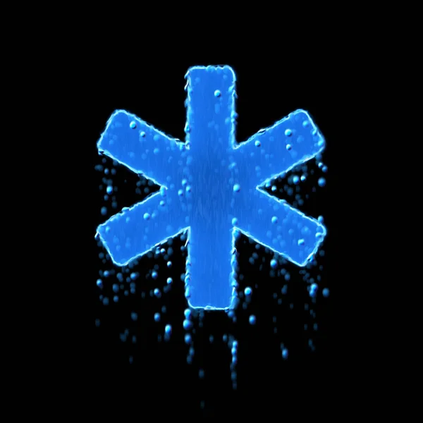 Mokrá Symbolická Hvězda Života Modrá Kapání Vody — Stock fotografie