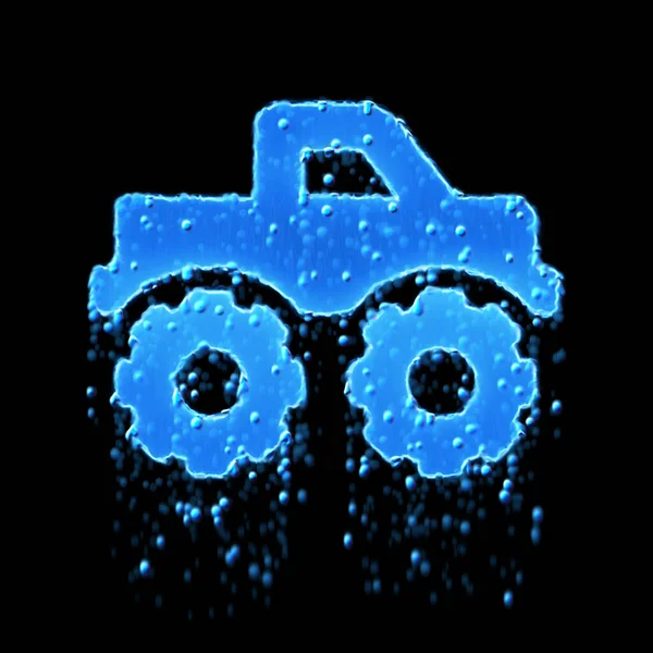 Våt Symbol Lastbil Monster Blå Vattendroppning — Stockfoto
