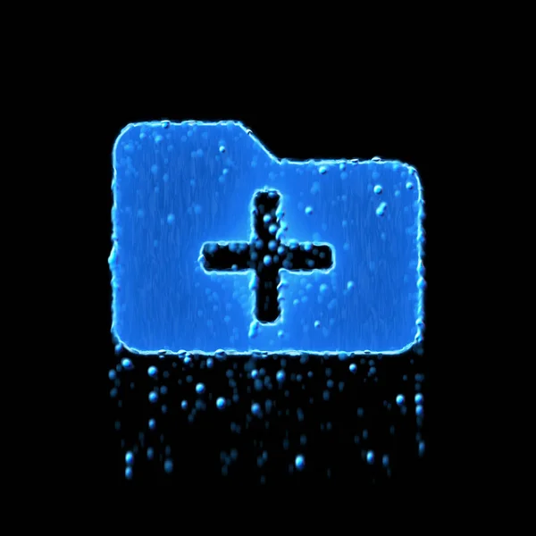 Nedves Szimbólum Mappa Plusz Kék Csöpög Víz — Stock Fotó