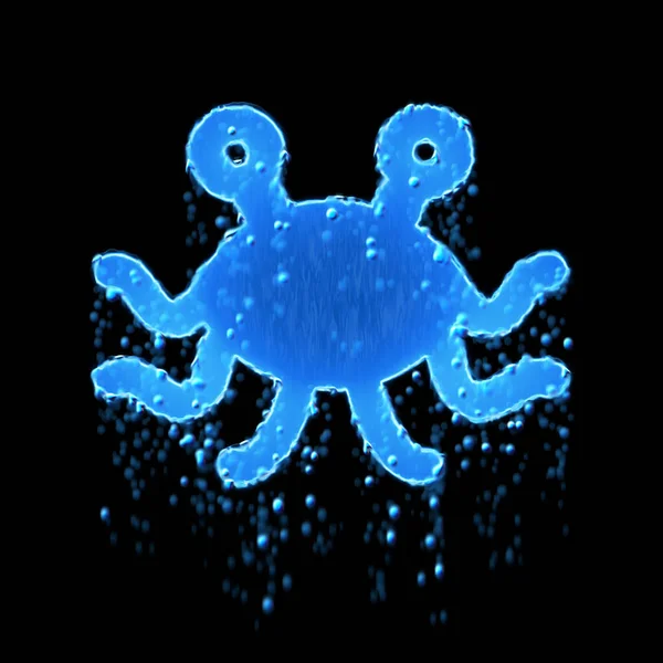 Pastafarianismo Símbolo Molhado Azul Gotejamento Água — Fotografia de Stock